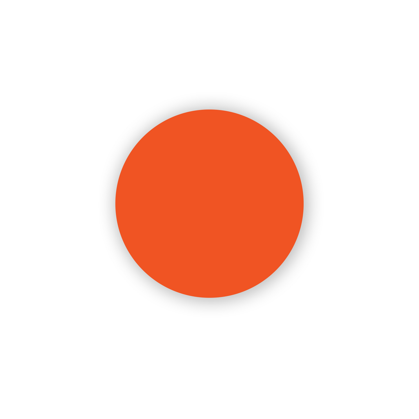 "Fluorescent Red Dot Labels, single solid round colored dot sticker for inventory and color coding on white background."