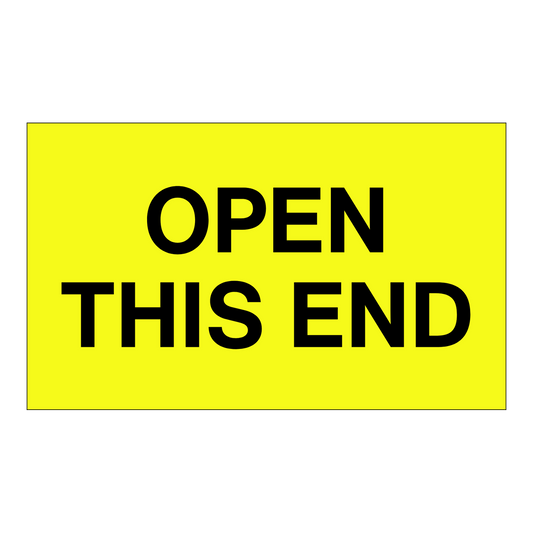 Open This End - Receiving Labels