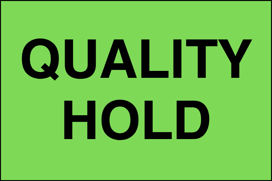 StickerJet Quality Hold – OSHA Quality Control Roll Labels – 2x3" Rectangle Labels – 500 Qty/Roll – Paper, Easy Peel And Stick, Strong Adhesive, Made In USA