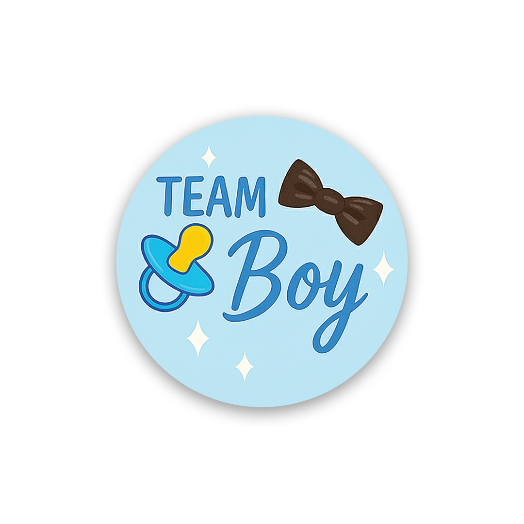 Gender Reveal Sticker – Pacifier & Bow Design