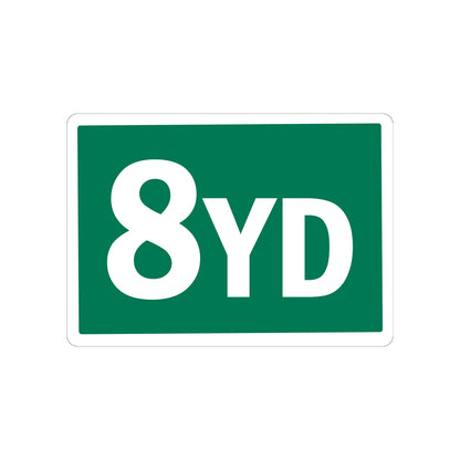 8 Yard Container Sticker in bold white on green design for marking waste container capacity at 8 cubic yards, ideal for waste management, recycling, and facility operations identification
