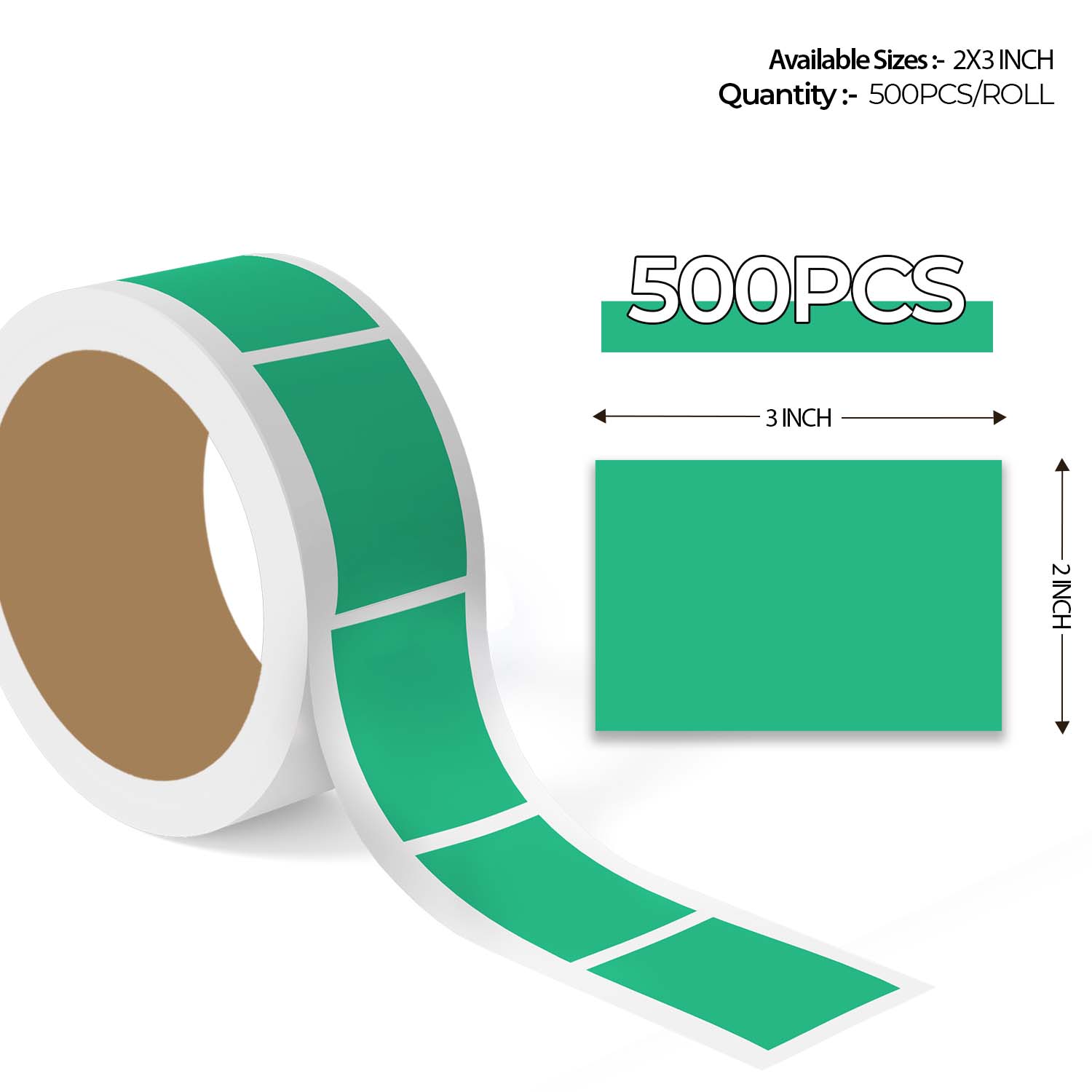 Kelly Green Color Code Rectangle Labels