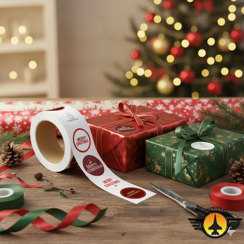 Christmas Sticker – Merry Christmas Text Design