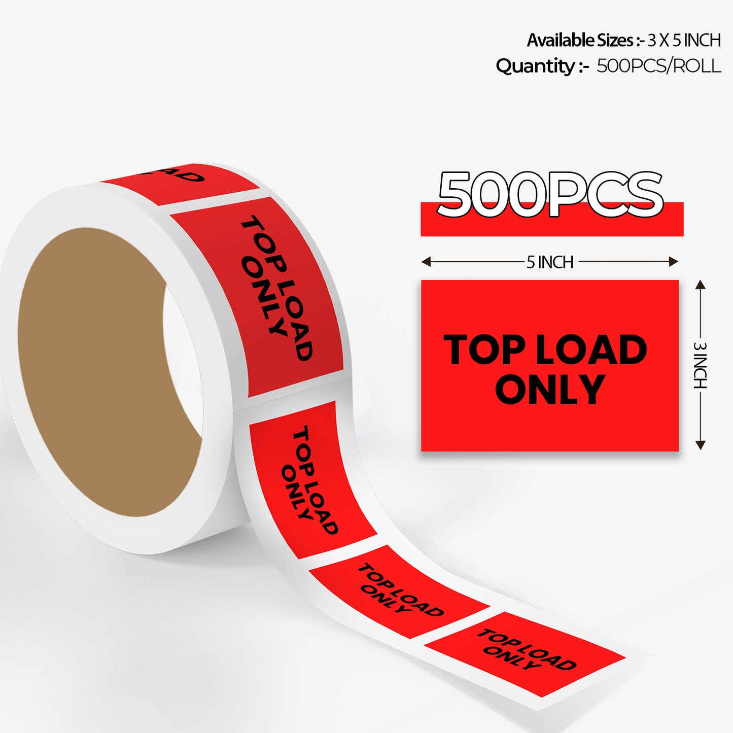 Top Load Only - Top Labels Roll - 3"x5"