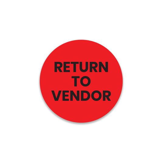 StickerJet Return to Vendor – OSHA Shipping Control Roll Labels – 2" Circle Labels – 500 Qty/Roll – Paper, Easy Peel And Stick, Strong Adhesive, Made In USA