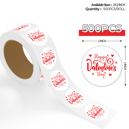 Valentine’s Day - 500 Labels/Roll - 2"x2" - Style 2