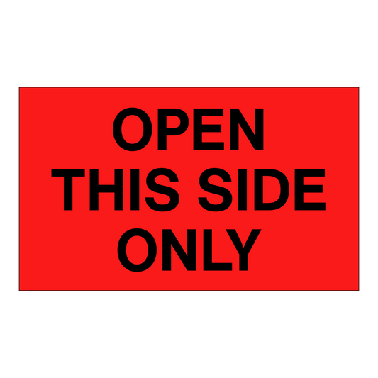 Open This Side Only - Receiving Labels