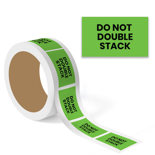 Do Not Double Stack (Rectangle) Green - Do Not Labels
