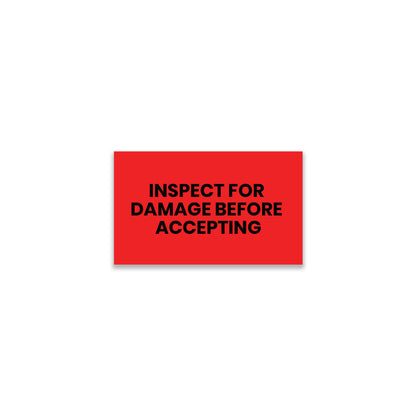 StickerJet Inspect for Damage Before Accepting – OSHA Receiving Labels – 3"x5" Rectangle Labels – 500 Qty/Roll – Paper, Easy Peel And Stick, Strong Adhesive, No Residue, Made In USA