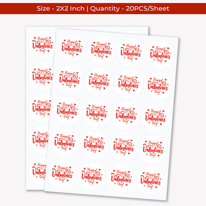 Valentine’s Day - 500 Labels/Roll - 2"x2" - Style 2