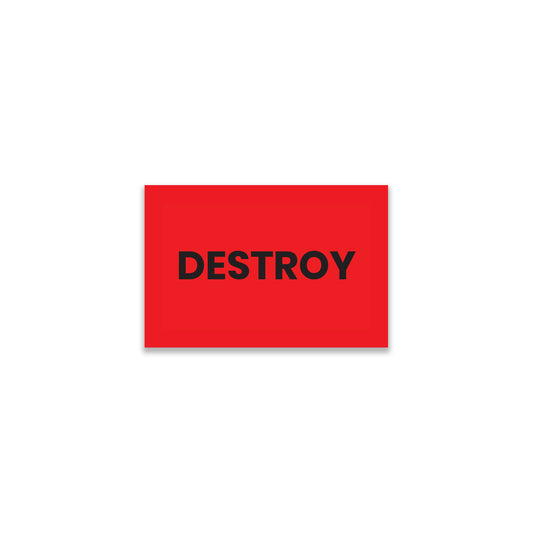 StickerJet Destroy – OSHA Inventory Control Roll Labels – 2x3" Rectangle Labels – 500 Qty/Roll – Paper, Easy Peel And Stick, Strong Adhesive, Made In USA