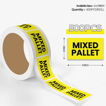 StickerJet Mixed Pallet - OSHA Mixed Labels - 3"x5" Rectangle Labels - 500 Qty/Roll - Paper, Easy Peel And Stick, Strong Adhesive, Made In USA