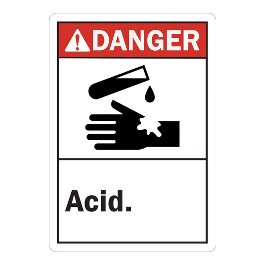ANSI Danger: Acid (with Graphic)