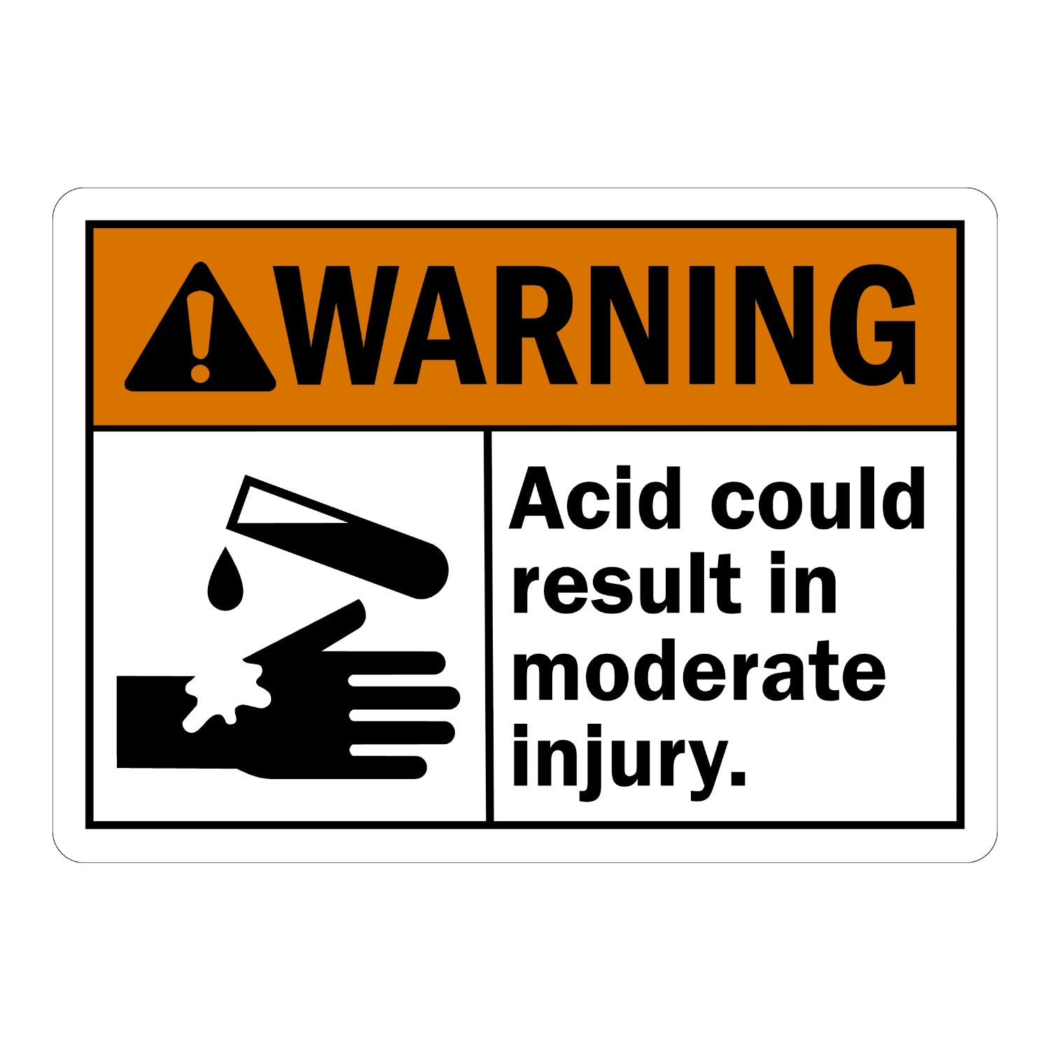 ANSI Warning: Acid Could Result In Moderate Injury