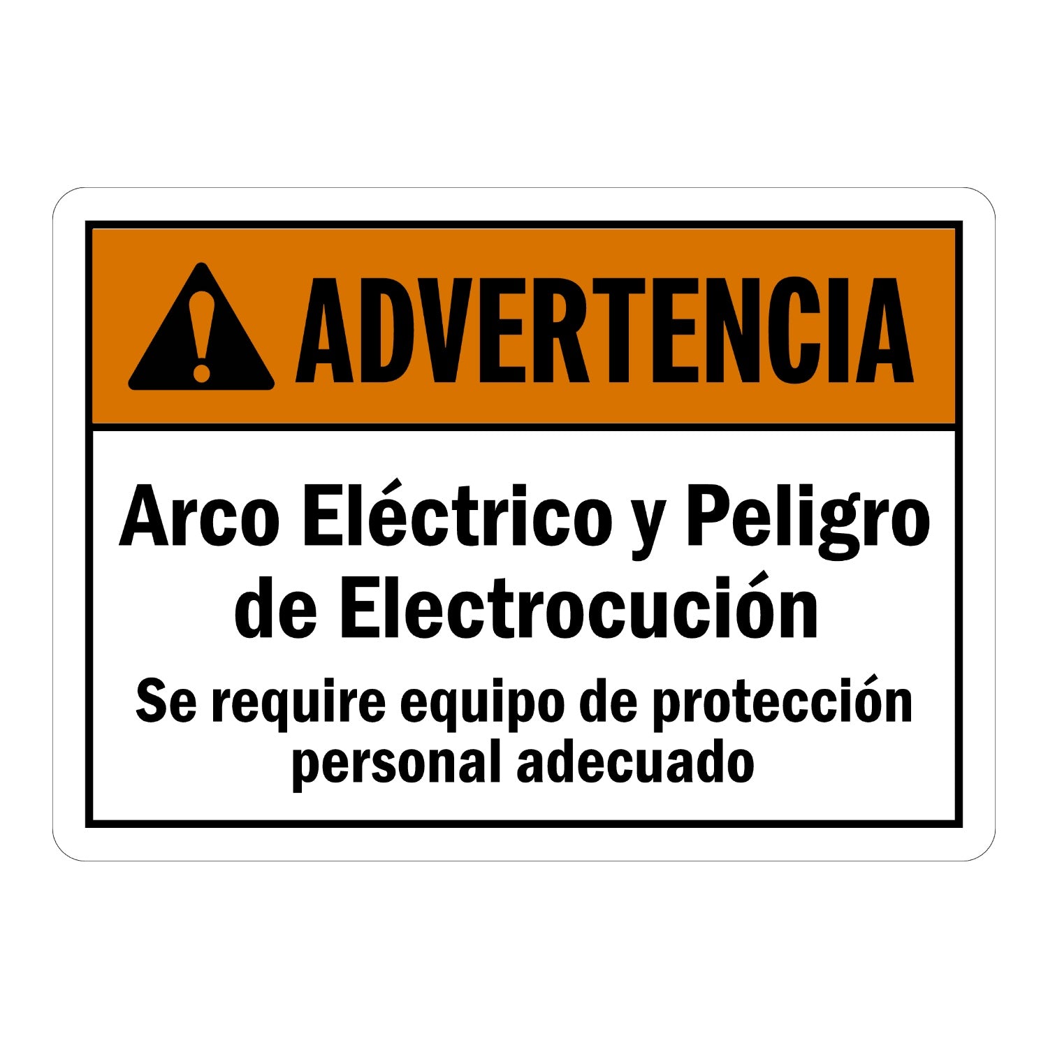 Spanish ANSI Warning: Advertencia Arco Electrico Y Peligro De Electrocucion
