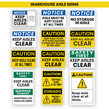 Caution Sign: Keep Aisles Clear If It Is Not Moving It Does Not Belong In The Aisle