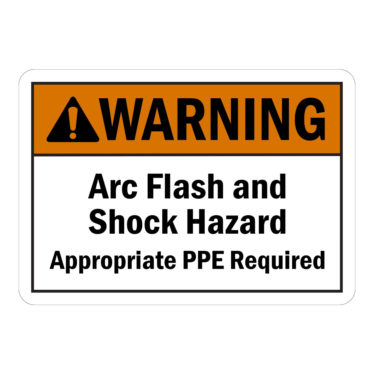 ANSI Warning: Arc Flash and Shock Hazard Appropriate PPE Required