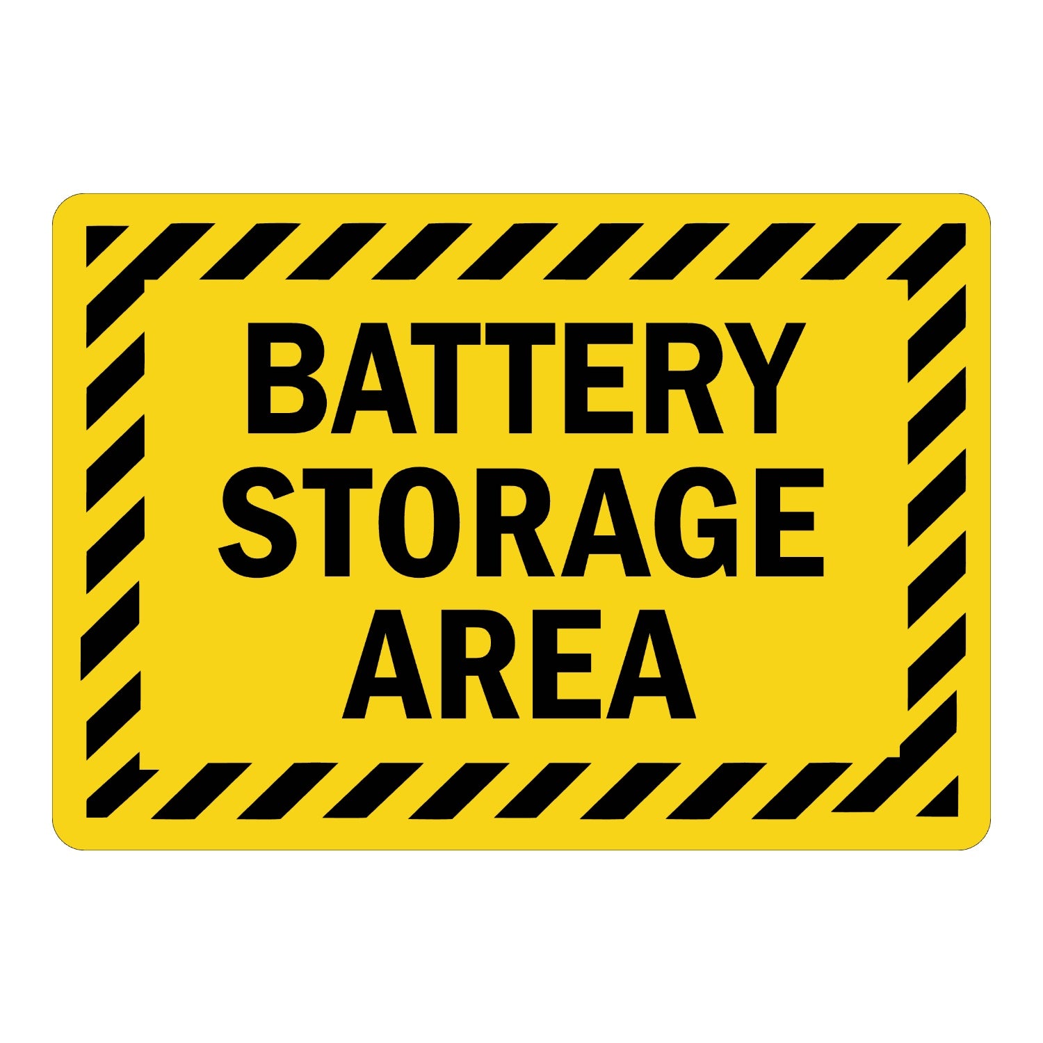 Warning: Battery Charging Area Sign: Battery Storage Area