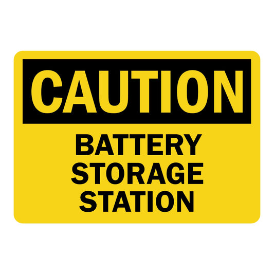 OSHA Caution: Battery Storage Station