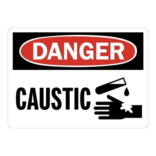 OSHA Danger: Caustic (With Graphic)