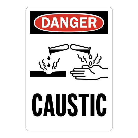 OSHA Danger: Caustic (With Symbol)