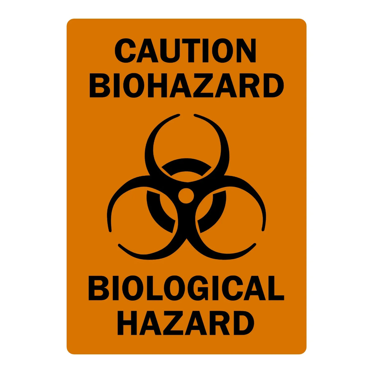Caution Biohazard: Biological Hazard (With Trefoil Graphic)