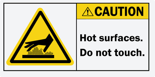 ANSI Skin Burn Caution Hot Surface Do Not Touch Sign Stickers