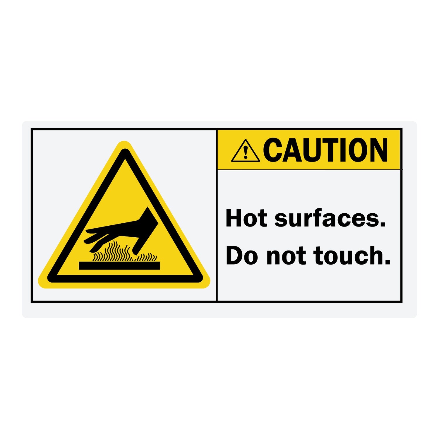 ANSI Skin Burn Caution Hot Surface Do Not Touch Sign Stickers