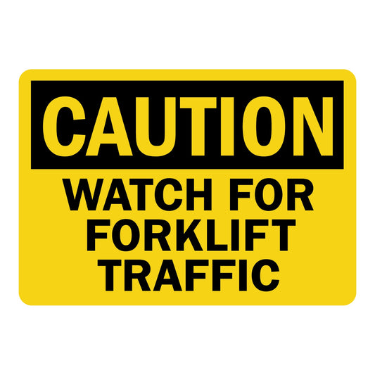 Caution: Watch For Forklift Traffic Sign Stickers