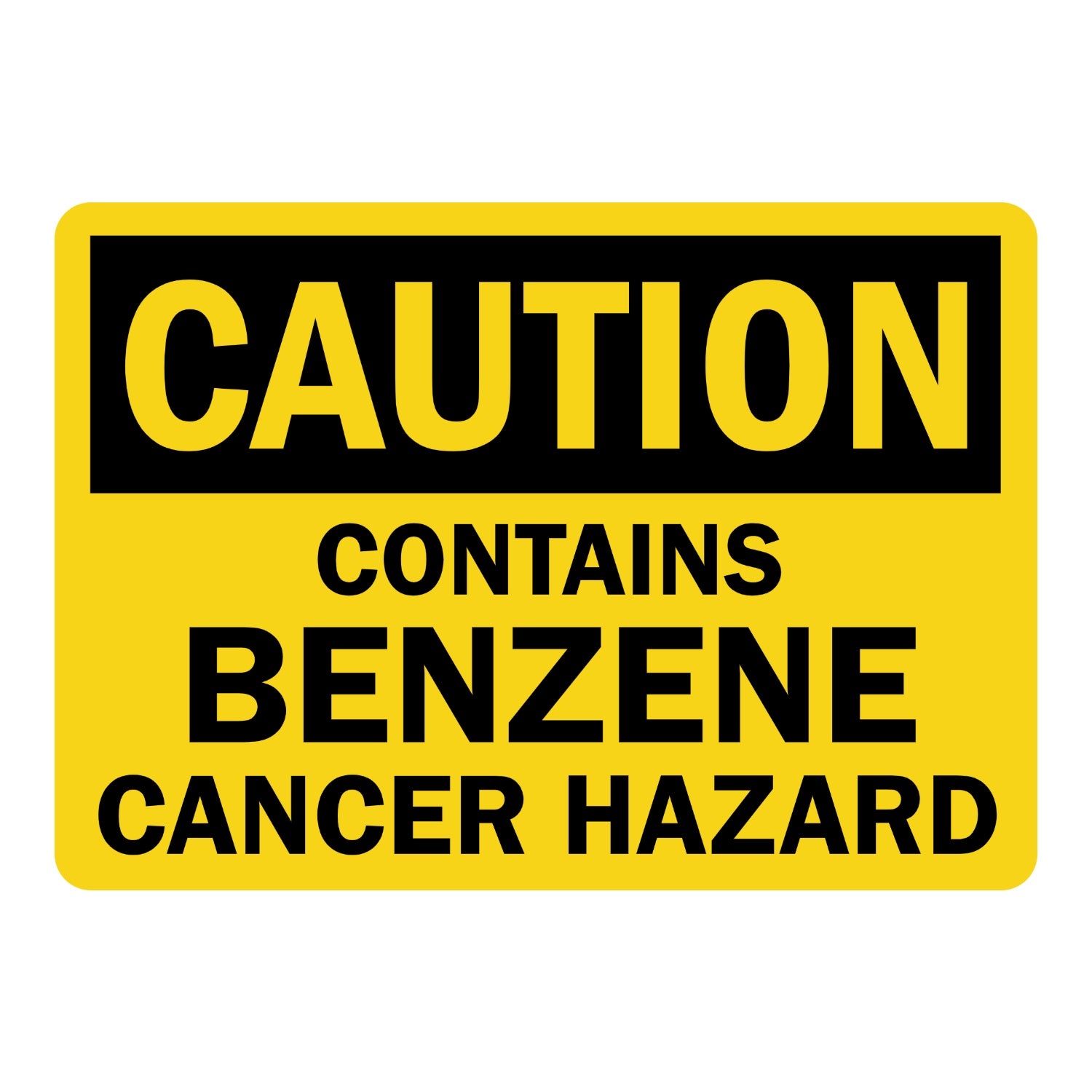 OSHA Caution: Contains Benzene Cancer Hazard