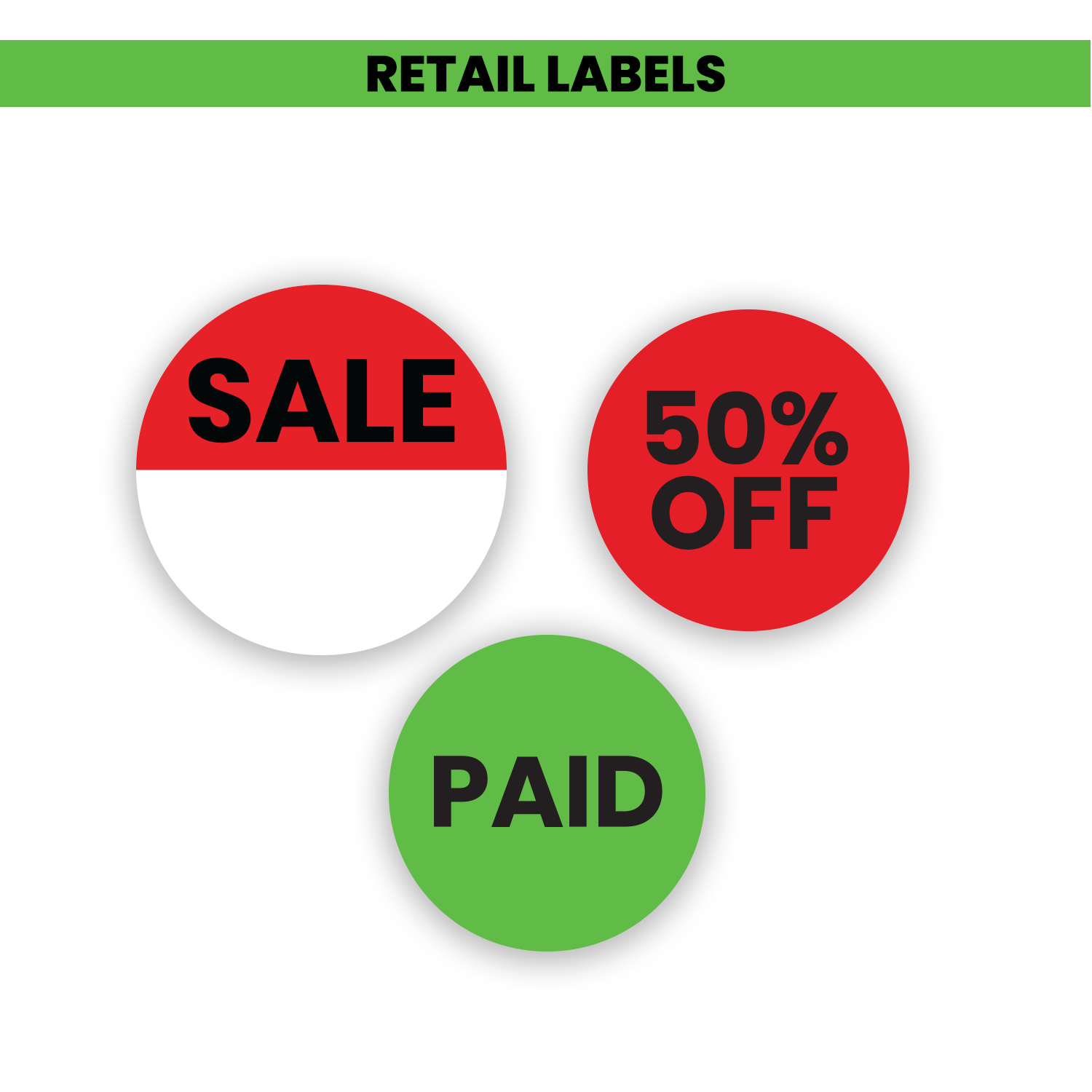 50% OFF (Red) - Retail Labels