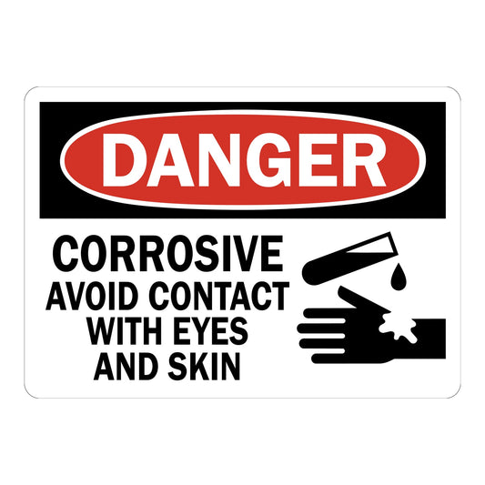 OSHA Danger: Corrosive Avoid Contact With Eyes And Skin
