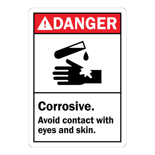 ANSI Danger: Corrosive Avoid Contact With Eyes and Skin