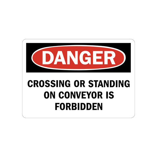 OSHA Danger: Crossing or Standing on Conveyor Is Forbidden