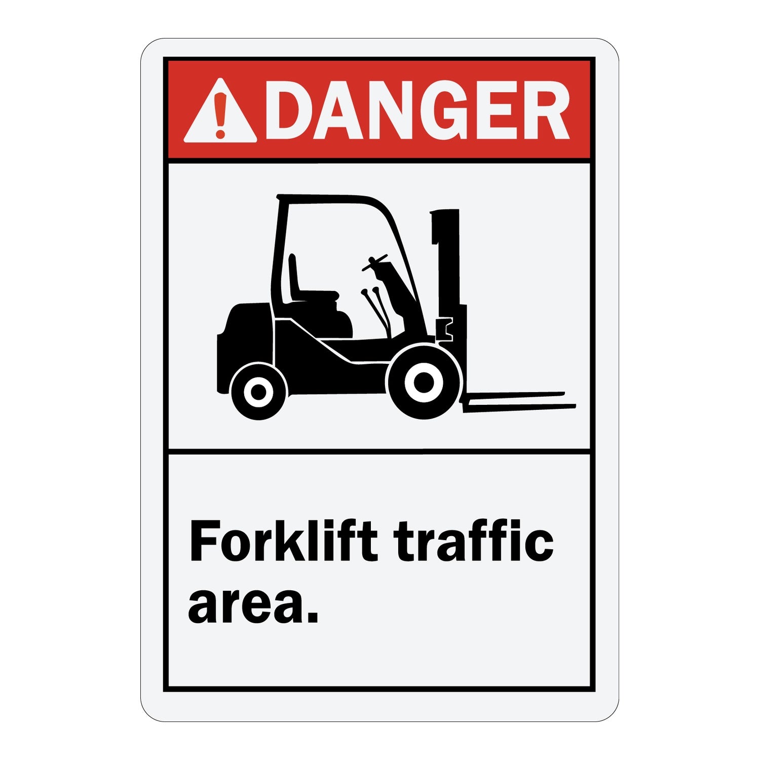 Danger Forklift Traffic Area Sign Stickers with Graphic