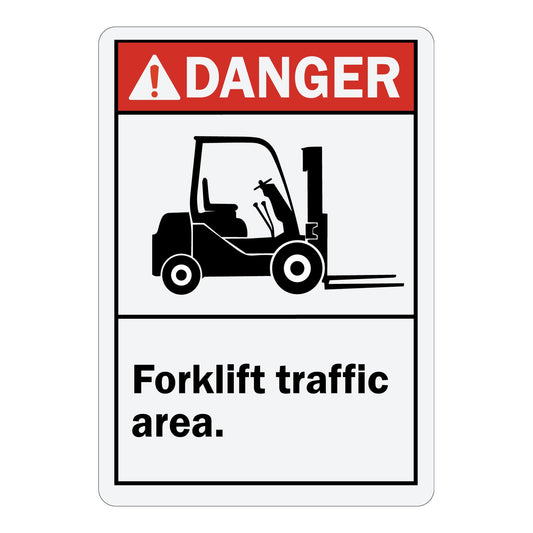 Danger Forklift Traffic Area Sign Stickers with Graphic