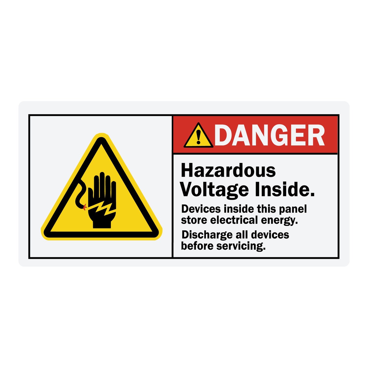 ANSI Danger Hazardous Voltage Inside Devices Inside This Panel Store Electrical Energy Sign Stickers with Graphic