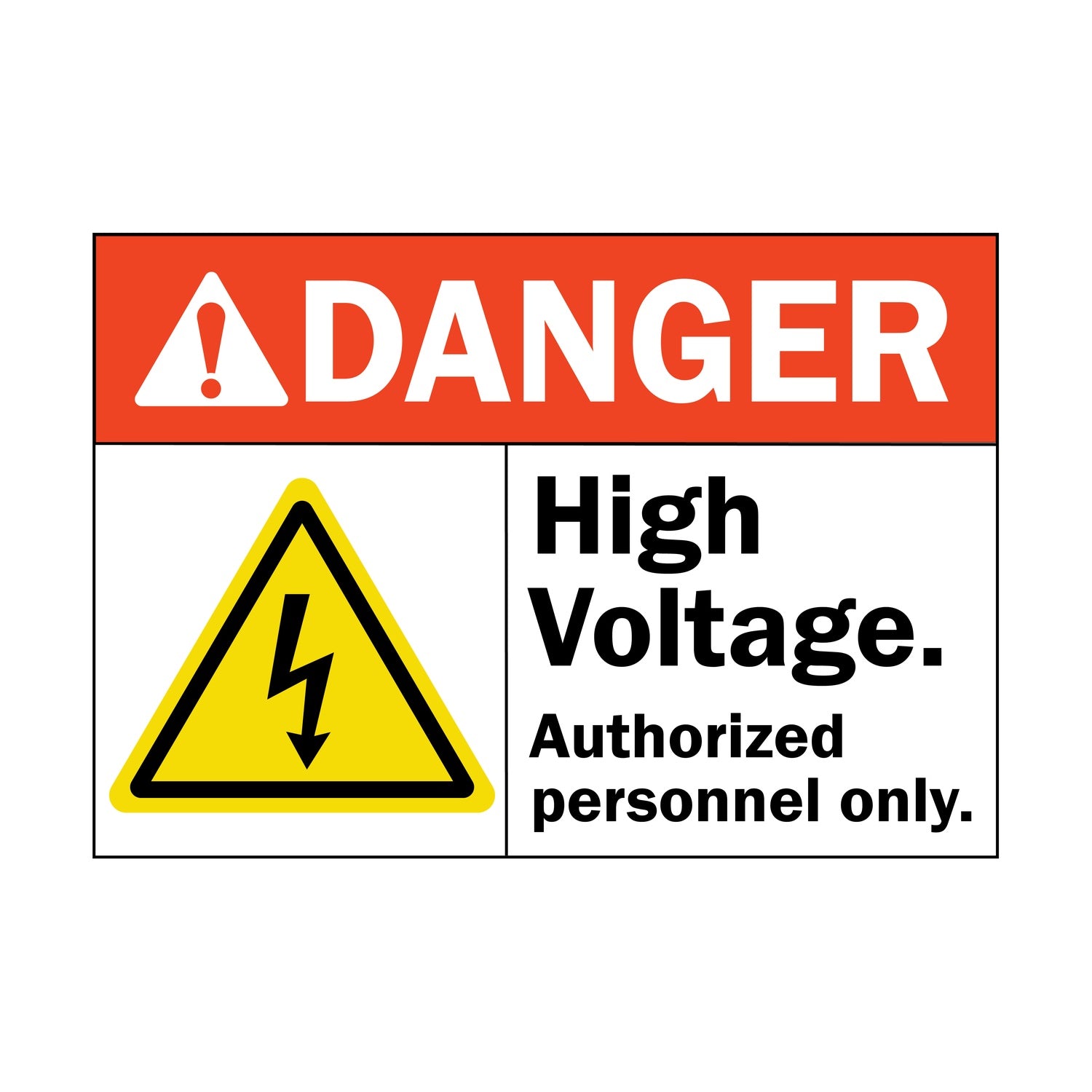 ANSI Danger High Voltage Authorized Personnel Only Sign Stickers