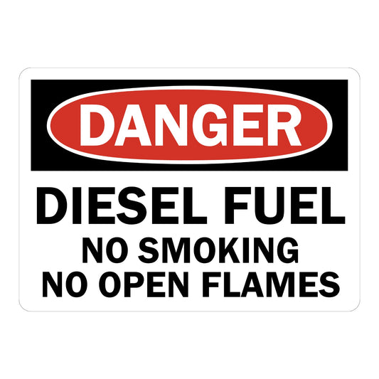 OSHA Danger: Diesel Fuel - No Smoking, No Open Flames