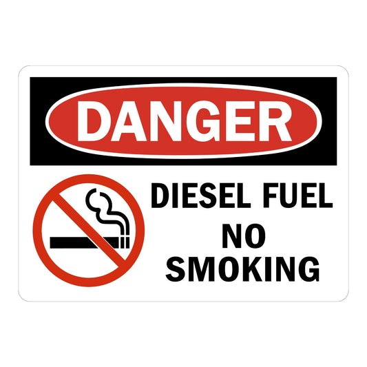 OSHA Danger: Diesel Fuel - No Smoking (With Graphic)