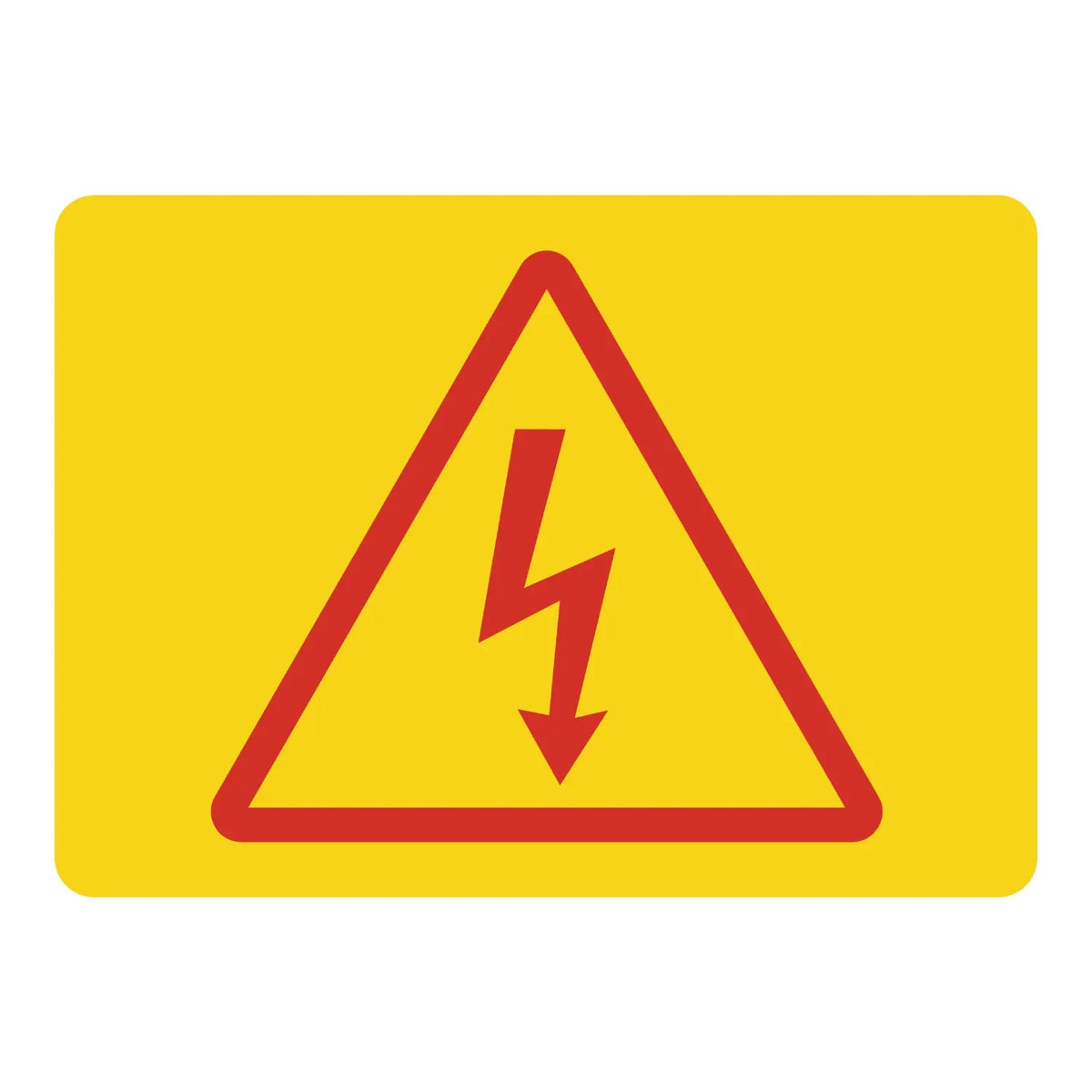 Warning High Voltage: Electric Symbol (Red)