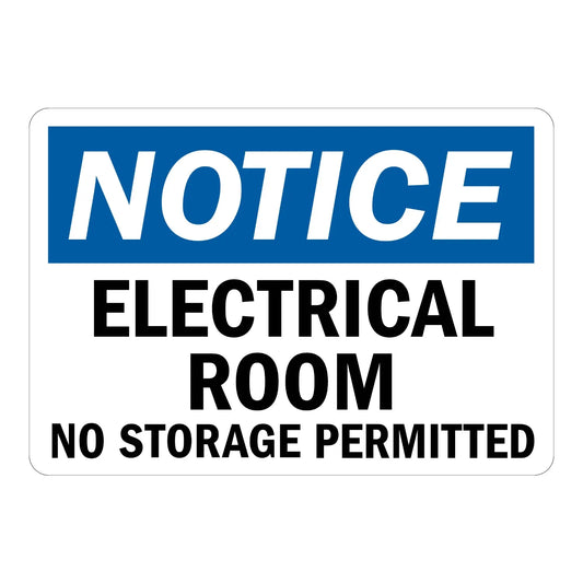 OSHA Notice: Electrical Closet - No Storage Permitted