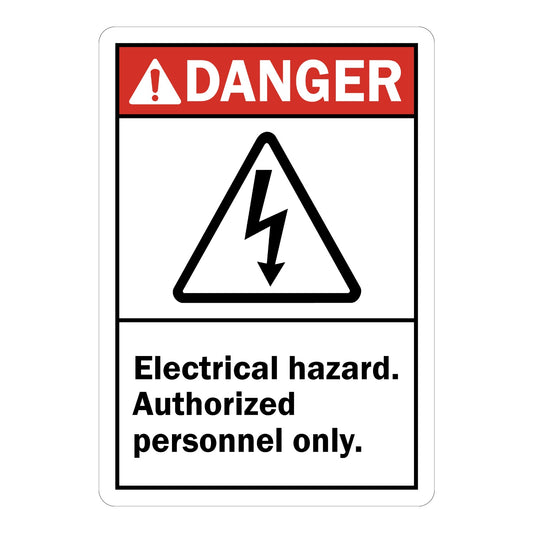 ANSI Danger: Electrical Hazard - Authorized Personnel Only (With Graphic)