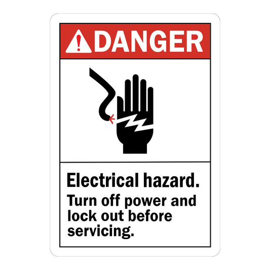 ANSI Danger: Electrical Hazard - Turn Off Power and Lock Out Before Servicing
