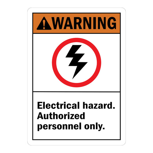ANSI Warning: Electrical Hazard. Authorized Personnel Only (With Graphic)