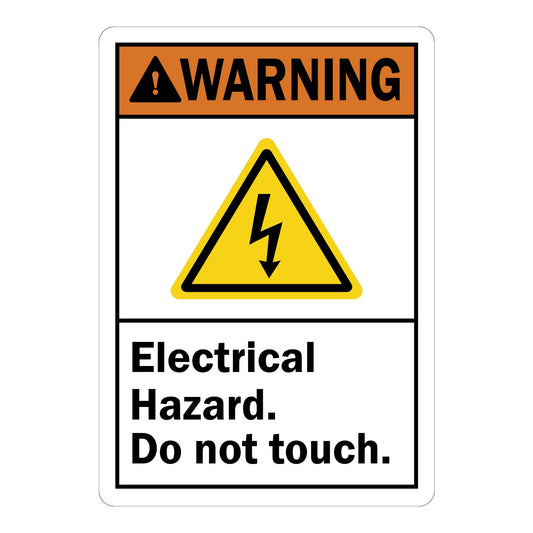 ANSI Warning: Electrical Hazard. Do Not Touch (with Electrocution Symbol)