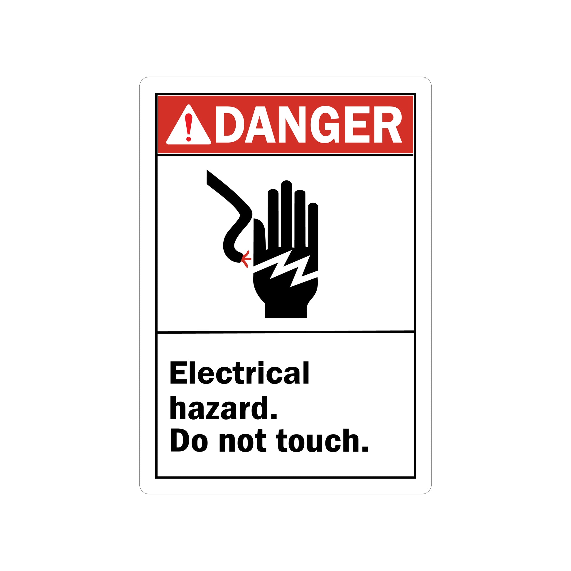 ANSI Danger: Electrical Hazard Do Not Touch (With Hand Shock Graphic)
