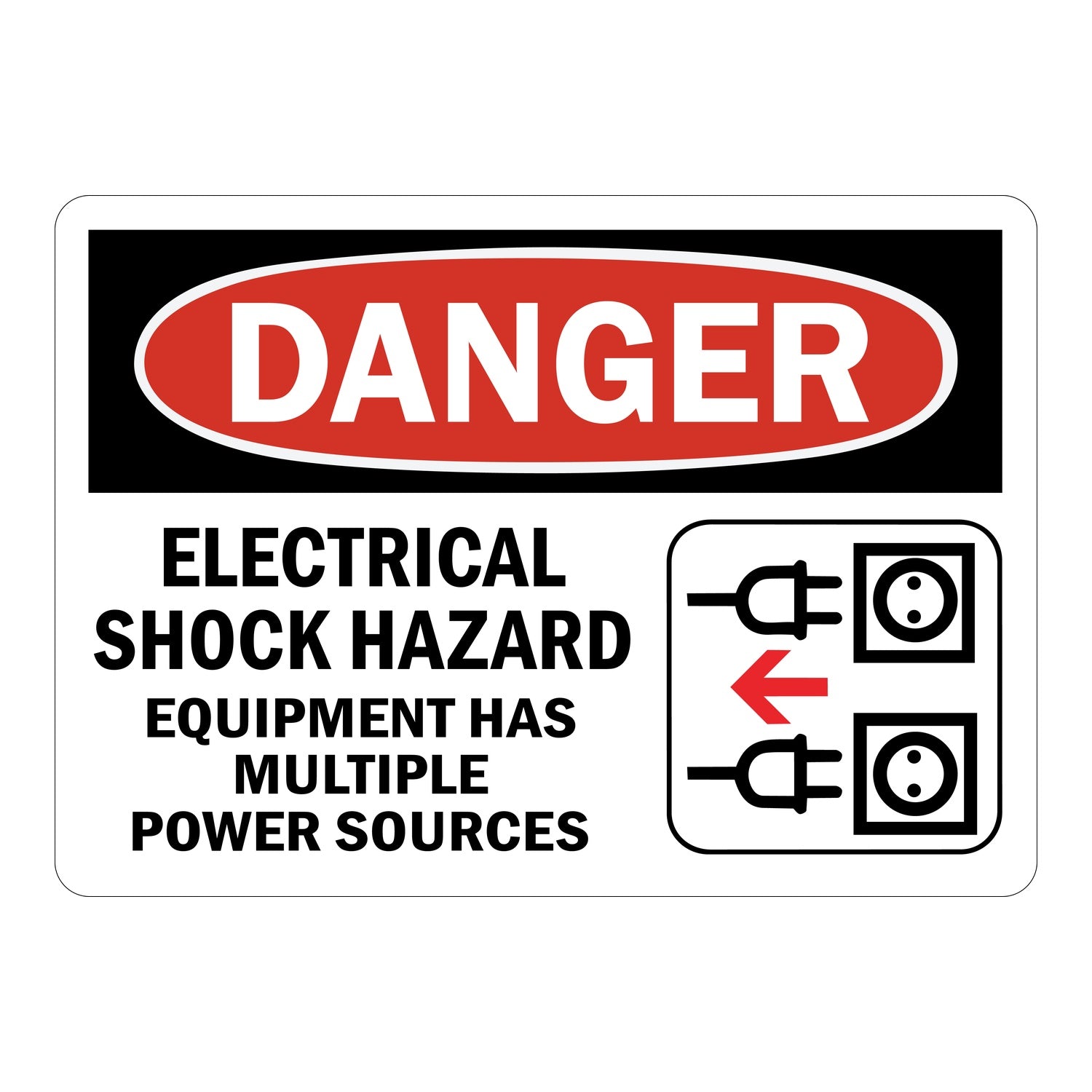 Spanish OSHA Danger Electrical Shock Hazard - Equipment Has Multiple Power Sources