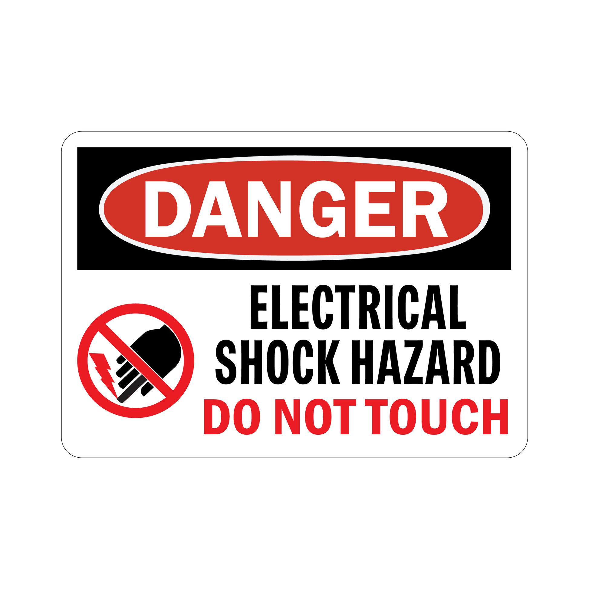 OSHA Danger: Electrical Shock Hazard - Do Not Touch (With Graphic)