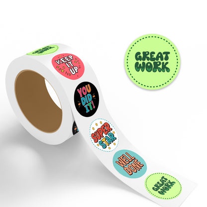 Roll of Encouraging Sticker – Classroom Praise Design stickers